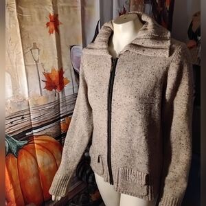 Bob Timberlake Women's SZ Large Classic Full Zip Cardigan Wool Sweater Pockets